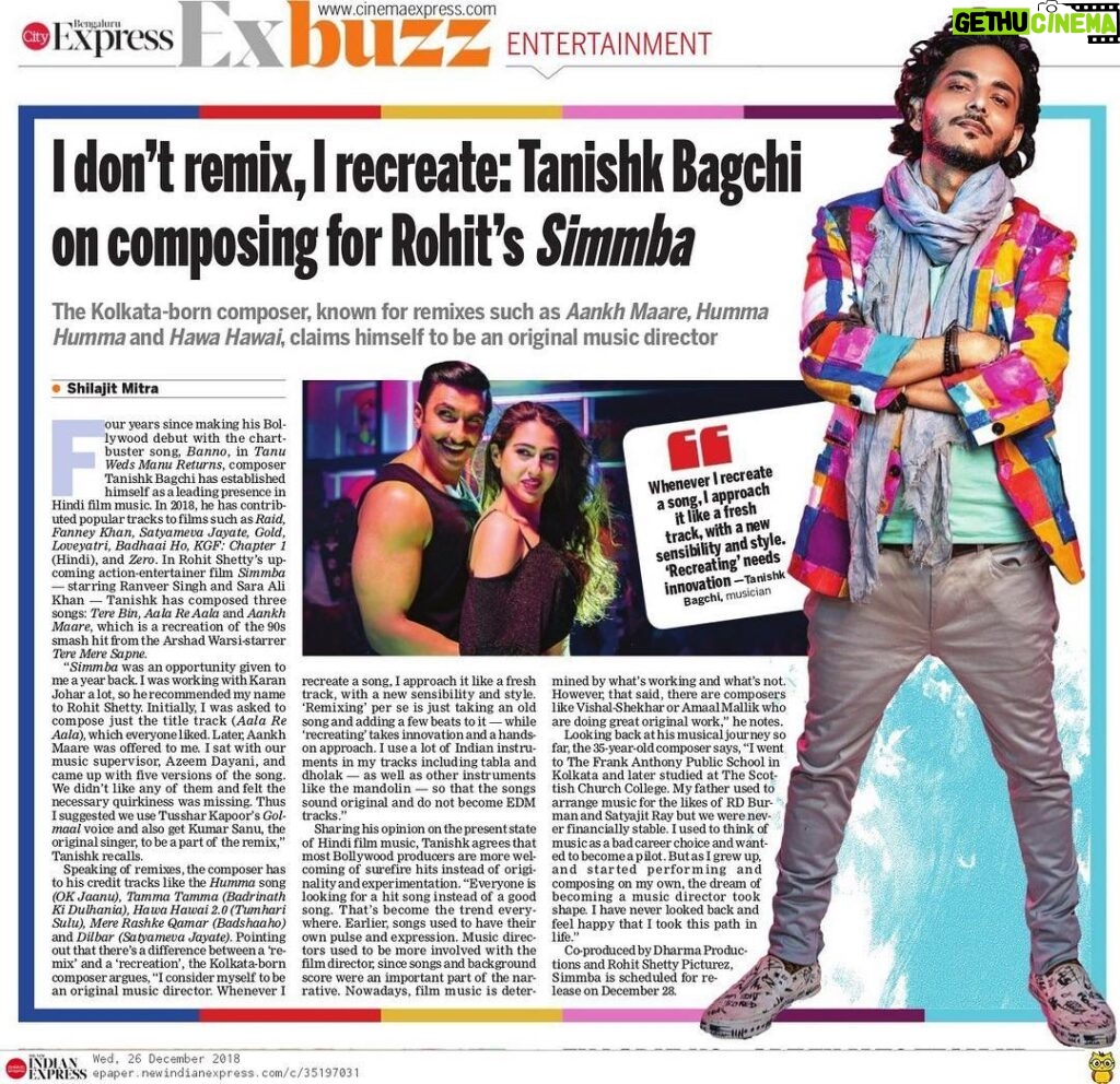 Tanishk Bagchi Instagram - Some #MusicTalks! Thank you #BengaluruExpress for the feature. 🙌