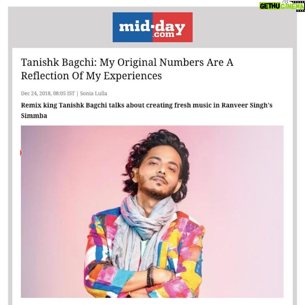 Tanishk Bagchi Instagram - Thank you @middayindia for this one! 😎✌ LINK IN THE BIO.