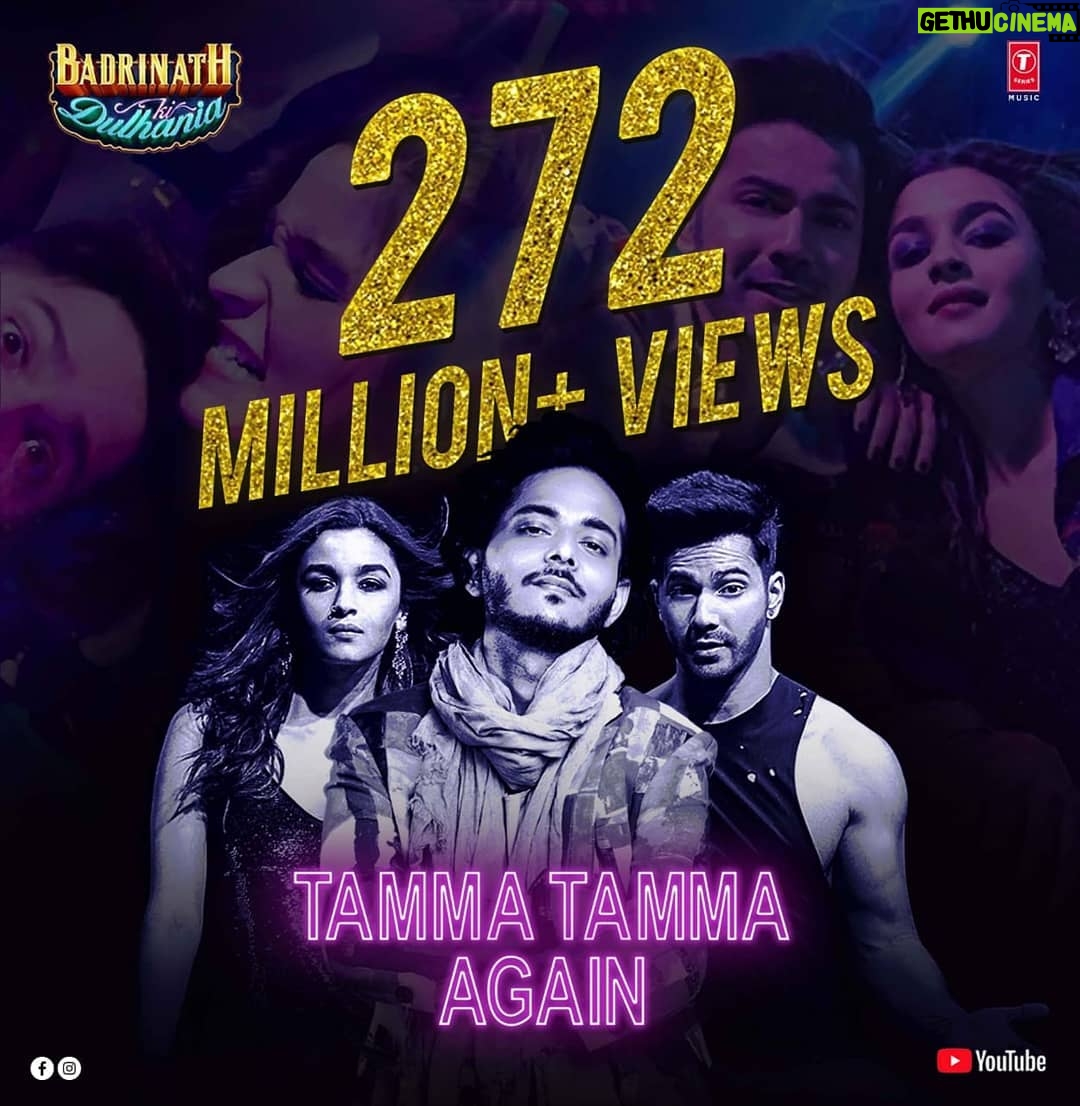 Tanishk Bagchi Instagram - 272+ Million Views & Counting!😍 Thank you, everyone, for showering so much love on #TammaTammaAgain. . . @varundvn | @aliaabhatt | @azeemdayani | @karanjohar | @dharmamovies | @badboyshah | #AnuradhaPaudwal | #BappiLahiri | @tseries.official | @shashankkhaitan