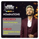 Tanishk Bagchi Instagram – Starting the week with a BANG! 🎉
Thank you @filmfare for the nominations, looking forward to the #AmazonFilmfareAwards 2020 💯

P.S. this wouldn’t have been possible without the team @arko.pravo.mukherjee @chirantanbhatt #JasbirJassi @gurmohdamusic @jasleenroyal @azeemdayani @akshaykumar #Kesari