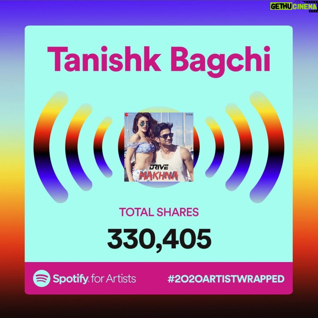 Tanishk Bagchi Instagram - 394 Million + streams ❤️ Thank you so for showing so much love to my music this year..keep the love flowing , Grateful. #2020wrapped @spotifyindia @paddy.nsp