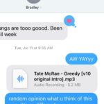 Tate McRae Instagram – THINK LATER THE ALBUM IS OUTTTTT EVERYWHERE. writing and creating the world for this album was so much fucking fun and i got to do it with my favourite ppl ever. thank u to @ryantedder who is the most talented alien genius for Ep’ing this record and to everyone who made these songs with me. they are so special to me. @amyallen @jasperharris i adore u and am so insanely inspired by you guys. @bradleyjcalder MY PARTNER IN CRIME i am so lucky i met you this year. u are so insanely talented and i feel so beyond lucky to work with u everyday. @aerinmoreno ur the most badass director alive – thank u so much for making my dreams come true in these music videos. thank u @skinnybonesjoans for being the coolest person alive i adore u. this album describes the spontaneity and chaos of turning 20 and every thing that comes with it. just writing my feelings with amazing ppl, getting to dance my heart out and having so much fun. GO STREAM EVERYWHERE 😭😭😭😭😭😭😭