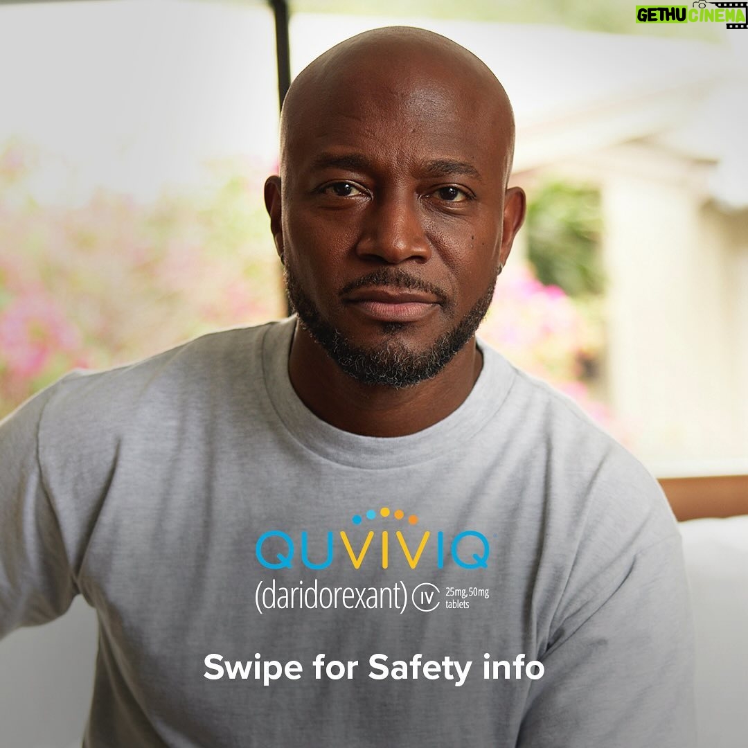 Taye Diggs Instagram - Insomnia is serious business. Can’t you tell from this serious face? That’s why I take @quviviq nightly. #QUVIVIQpartner #insomnia #ad QUVIVIQ is a prescription medicine for adults like me who have trouble falling or staying asleep (insomnia). Do not take if you fall asleep often at unexpected times (narcolepsy) or if you are allergic to QUVIVIQ or any of its ingredients. Individual results may vary. Swipe for additional safety info, and see link in bio for Med Guide @quviviq For U.S. consumers only.