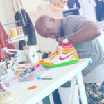 Taye Diggs Instagram - Custom making these kicks w my kid at SRGYN Academy. Super fresh. Def pull up…..👟