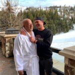 Taylor Kinney Instagram - Who wears a robe!? This guy! Killing it softly in proper fashion. Lots of love & even better eats. Good times and lots of love @chefaz @operationsmile. And some more love