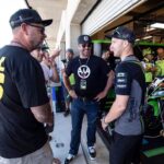 Taylor Kinney Instagram - Catching up with @jonathan_rea before the race go get it done #quitthecrew Laguna Seca Mazda Raceway Pitlane