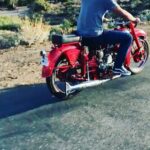 Taylor Kinney Instagram - 1947 Moto Guzzi. Riding down the runway @johnnylouch Have a good day gang! #quitthecrew