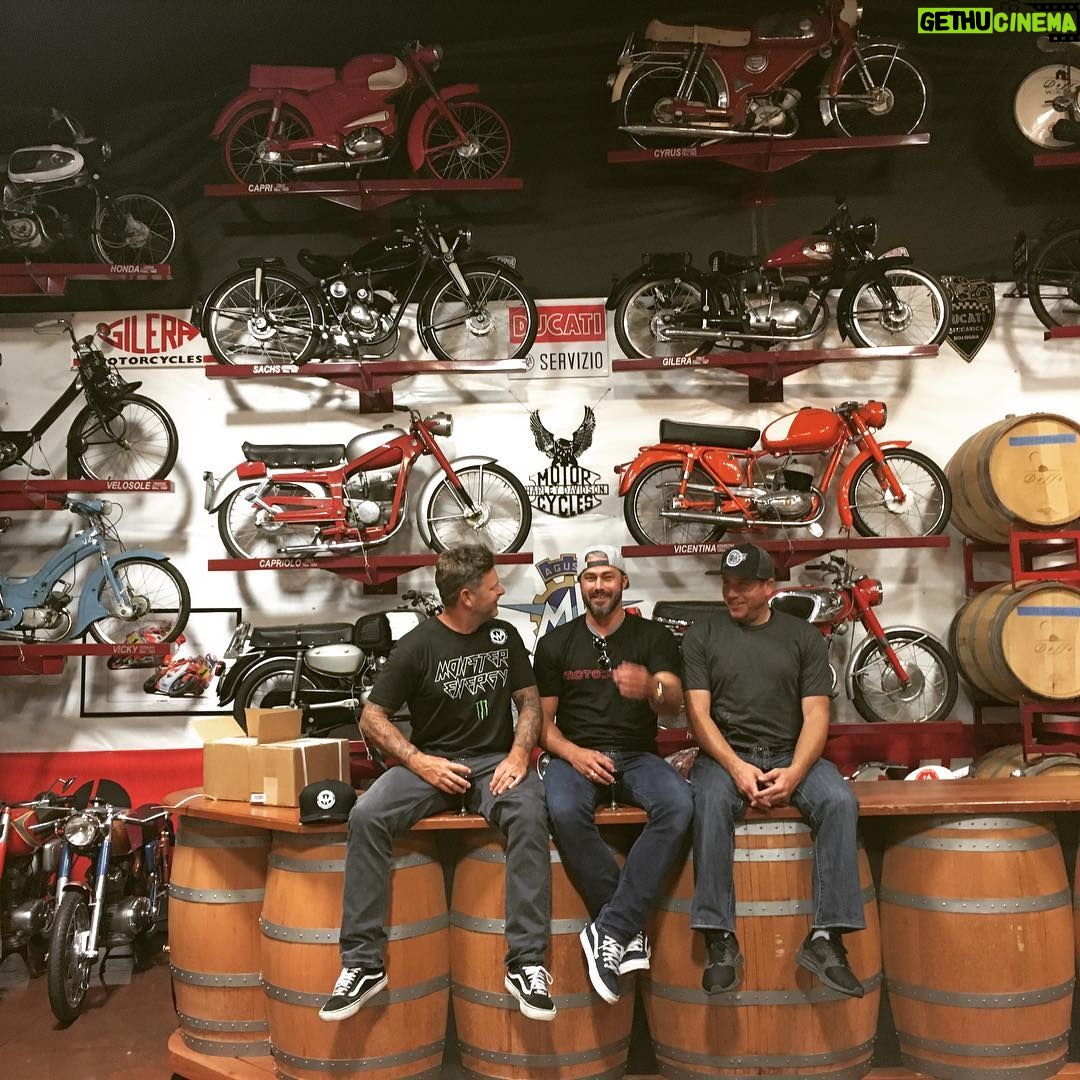 Taylor Kinney Instagram - #doffowinery Checking out wine and Ducati's with the gang. #quitthecrew @johnnylouch @grantlangston8 Doffo Winery