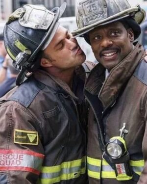 Taylor Kinney Instagram - Happy Thanksgiving from Chicago!! Severide and Chief Boden sending love and light! Be kind. Gobble Gobble! #Chicagofire