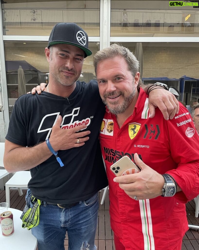 Taylor Kinney Instagram - Being a kid watching #formula1, then growing up to be the same kid watching the damn thing! Lots of love! To the man…. @ginorosato