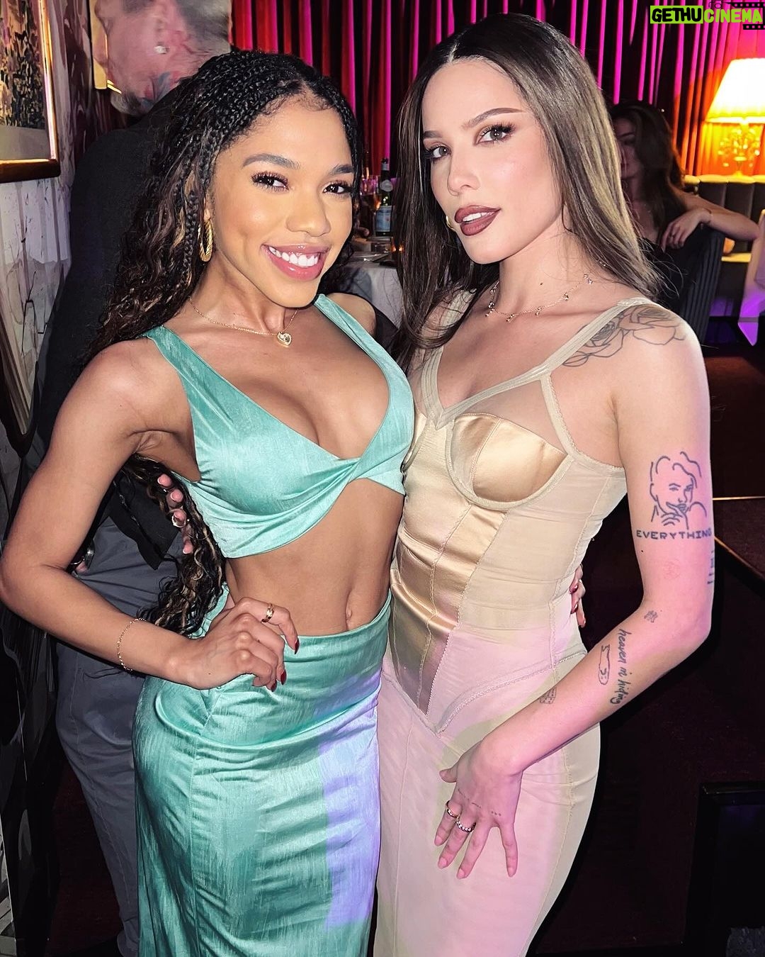 Teala Dunn Instagram - Such an incredible night! Celebrating @aboutfacebeauty x @iamhalsey 💖 #ootn @revolve Los Angeles, California