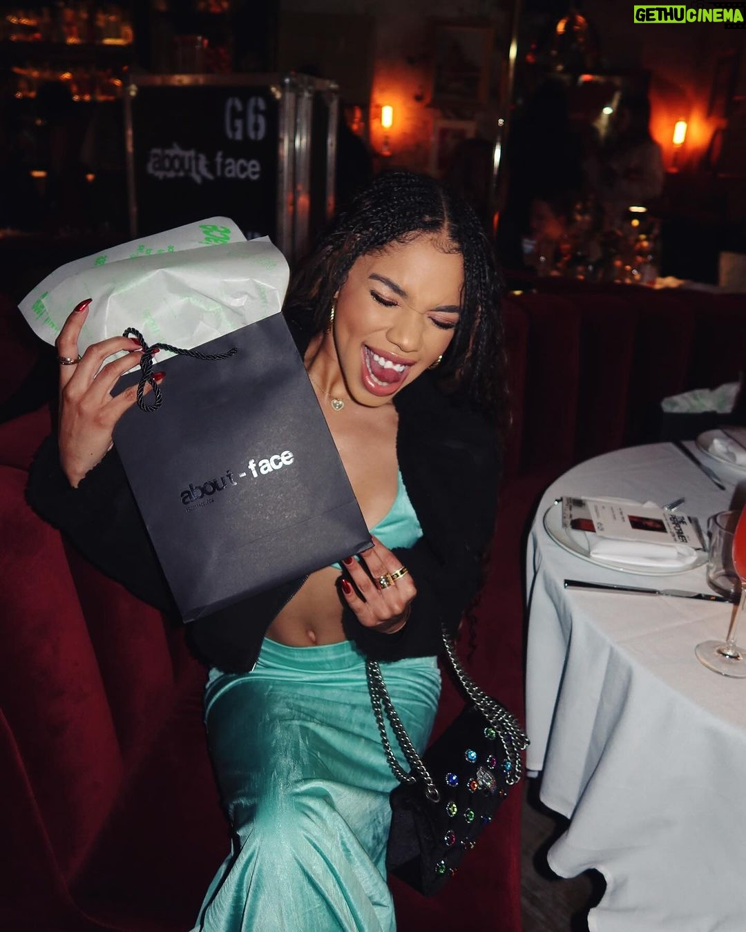 Teala Dunn Instagram - Such an incredible night! Celebrating @aboutfacebeauty x @iamhalsey 💖 #ootn @revolve Los Angeles, California