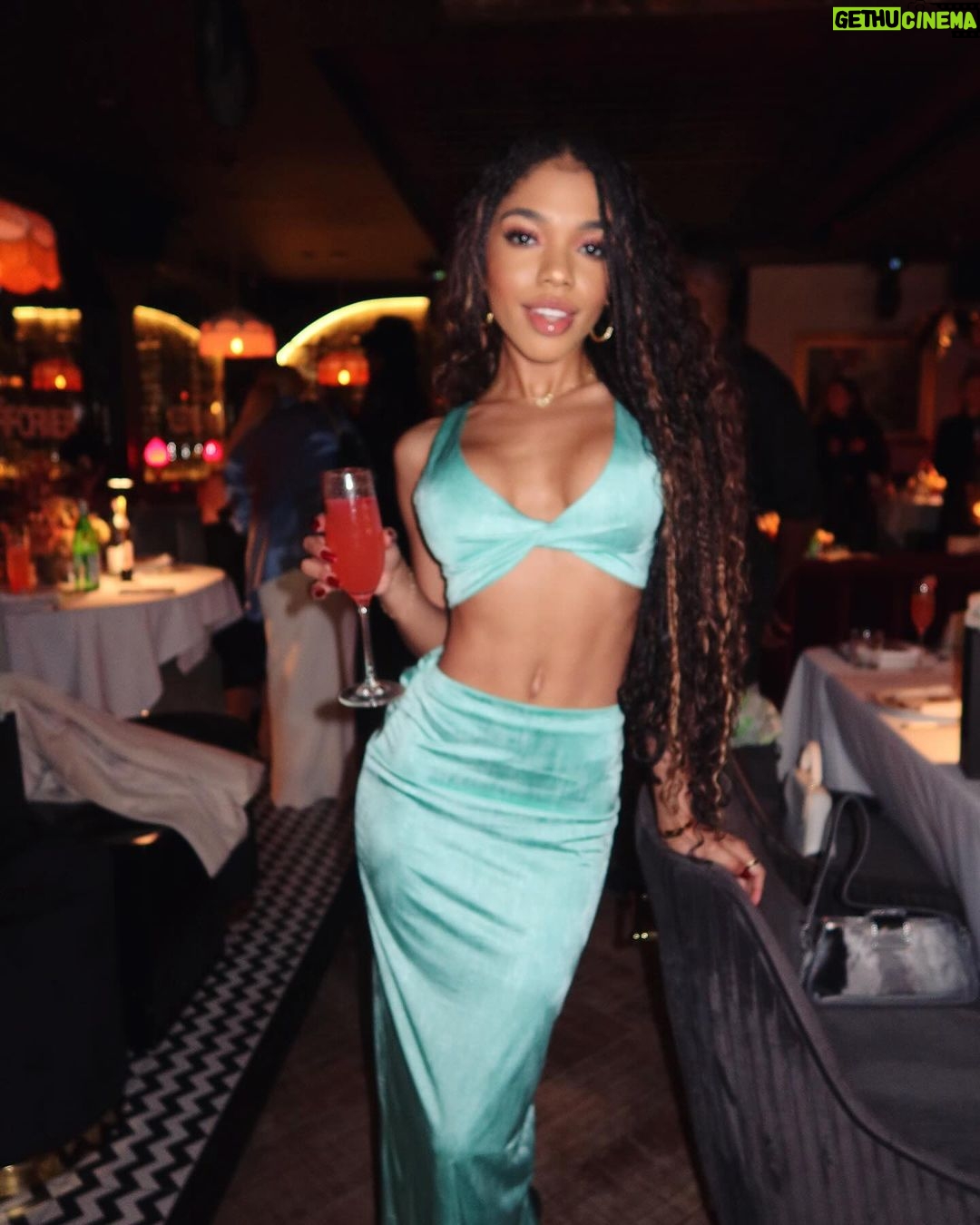 Teala Dunn Instagram - Such an incredible night! Celebrating @aboutfacebeauty x @iamhalsey 💖 #ootn @revolve Los Angeles, California