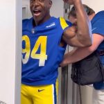 Terry Crews Instagram - I was drafted to the @Rams in 1991, and they will always hold a special place in my story. Loved cutting up with the fellas and flexin’ with Aaron Donald! Excited to be the Rampede Captain on Sunday at @sofistadium!! 🐏 #football #NFL #larams #ramshouse #aarondonald