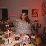 Tess Holliday Instagram – Last night was my annual Galentines Party & a time was had! 🎀 Any excuse to throw a party, celebrate love & eat a pickle tower 💅🏻🥒 #galentines #friends #galentinesparty #coquette #coquetteaesthetic #coquettefashion #charcuterie #love