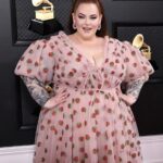 Tess Holliday Instagram – I may not be at the Grammys tonight, but I remember when I attended and broke the Internet 🍓🍓🫶 #strawberrydress #grammys #grammysredcarpet #lirikamatoshi