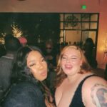 Tess Holliday Instagram - Mama is really in the streets this holliday (hehe) season & be prepared to be SICK of me!!!!! Thank you for having me @savagexfenty & to @chadkenyon @austinburnshair @olaplex for taking such good care of my hair!❤️‍🔥❤️‍🔥❤️‍🔥 #tistheseason #christmasparty #hohoho #effyourbeautystandards Los Angeles, California