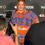 Tess Holliday Instagram - 10s across the board & yuhhh the nails match the fit💙🧡 Glam by my baby angels @angelinapanelli @makeupartistmichael FOREVER OK!!!!! Outfit is @lazyoaf Shoes @charlottestoneshoes Nails inspired by @pinterest #effyourbeautystandards #pinterestinspired #plussizestyle #facecardneverdeclines Los Angeles, California