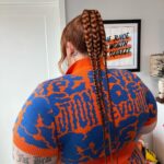 Tess Holliday Instagram - 10s across the board & yuhhh the nails match the fit💙🧡 Glam by my baby angels @angelinapanelli @makeupartistmichael FOREVER OK!!!!! Outfit is @lazyoaf Shoes @charlottestoneshoes Nails inspired by @pinterest #effyourbeautystandards #pinterestinspired #plussizestyle #facecardneverdeclines Los Angeles, California