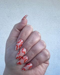 Tess Holliday Instagram - 10s across the board & yuhhh the nails match the fit💙🧡 Glam by my baby angels @angelinapanelli @makeupartistmichael FOREVER OK!!!!! Outfit is @lazyoaf Shoes @charlottestoneshoes Nails inspired by @pinterest #effyourbeautystandards #pinterestinspired #plussizestyle #facecardneverdeclines Los Angeles, California