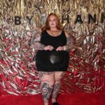 Tess Holliday Instagram - Mama is really in the streets this holliday (hehe) season & be prepared to be SICK of me!!!!! Thank you for having me @savagexfenty & to @chadkenyon @austinburnshair @olaplex for taking such good care of my hair!❤️‍🔥❤️‍🔥❤️‍🔥 #tistheseason #christmasparty #hohoho #effyourbeautystandards Los Angeles, California