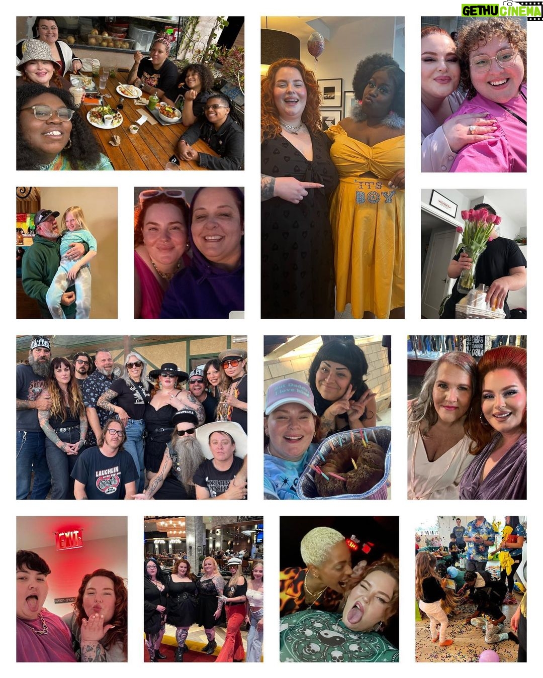 Tess Holliday Instagram - THIRTY ATE!!!! 💁🏻♀️ Today is my birthday y’all!! I feel so honored & grateful to celebrate 3️⃣8️⃣ 🥳 😱I spoke at the @unitednations ! 😱I helped @hm expand their sizes to 4x in the US !! 😱I became an ordained minister & married two of my favorite humans, my family @ponyboy.us @parishelena 🥹 😱I launched my Self Love Workshop which was years in the making! 😱I got divorced! There were SO many personal victories, & wins for the Plus Size community that I’m so honored to have been a part of. I celebrated 6 years with my amazing team @intention.team @livpeeke & am forever grateful they believe in what I’m doing more than ever! I love y’all💕 37 was also the year I said goodbye to our sister @evilpork666 a week after my birthday last year. I’m not going to lie, most of the past year was spent deeply mourning, & trying to remind myself to keep going. The gift I gained from such a tremendous loss was that life is too short to spend energy or time doing anything that doesn’t bring me joy. Time is so precious & I’ve spent so much of it worried about how people viewed me, when I could’ve spent it looking around at the love I’ve cultivated in my life & being fully present in what I’ve built. You get what you put into things, & I’ve really learned how to make some damn good lemonade 😂😉 38 is going to be such a beautiful year & the season I fully get out of my own way, out of my head & start living. I’M GONNA REALLY BE OUTSIDE! To all of you: I love you I love you I love you. If it wasn’t for each & everyone of you I wouldn’t have my beautiful life. I can’t thank you enough for being part of my journey (new & true!) & I’m so grateful to everyone who made my year so special! 💕♋️💘 If you’re out in West Hollywood tonight, don’t be shy, gimme a big gay bday hug! 🥳💕💘💕💘💕 #birthdaygirl #cancerszn #comeonbarbieletsgoparty