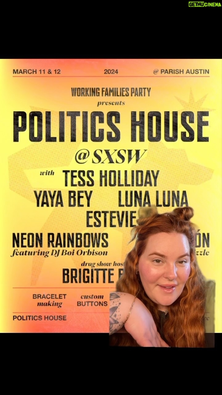 Tess Holliday - 1.2K Likes - Texas, come hang with me and @workingfamilies on March 11 and 12 in Austin, TX for @sxsw 💕 There’s also a party with @neonrainbowstx 🌈 at the POLITICS HOUSE at @parishatx on MONDAY March 11th © Dance party by @boiorbison and the Gay Ole Opry more info in bio!! 🤠 It’s gonna be FUN! 🫶✨ #sxsw #austin #austintexas #austintx #queercommunity #queercountrymusic
