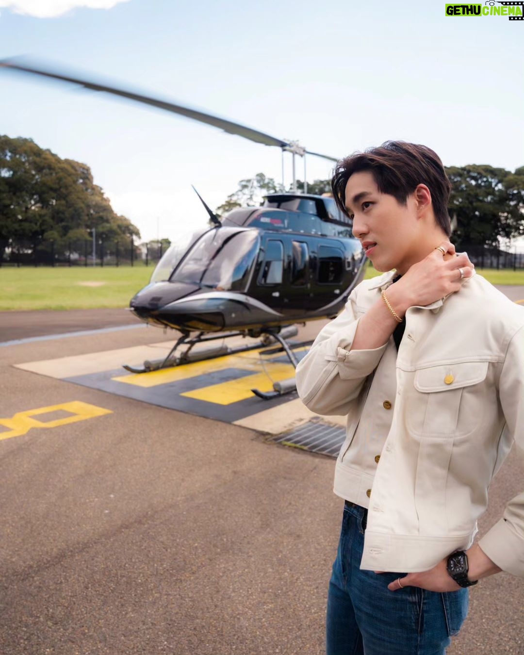 Thanapob Leeratanakachorn Instagram - First time in Sydney, First time helicopter🚁🤩 #CartierSydney #CartierHighJewellery