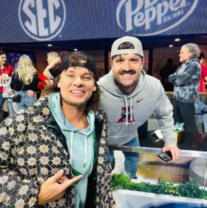 Theo Von Instagram - Cant even explain what happened but it was 🤯!! Thanks @collegegameday for letting pick some games and be part of your iconic show. It was an unreal day 🙏 Iowa is not good. @sec football is him.