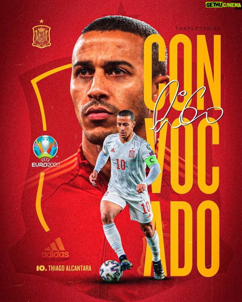 Thiago Alcántara Instagram - Feliz por poder seguir sumando con la @sefutbol . Vamos #EURO2020 !