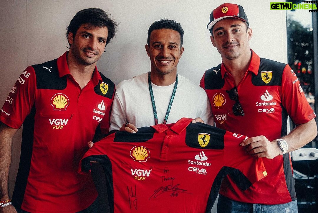 Thiago Alcántara Instagram - Grazie mille, @scuderiaferrari . Amazing experience and hospitality. Thanks for having us! 🫶🏽 🏎️ Silverstone - F1 British Grand Prix