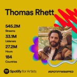 Thomas Rhett Instagram - thank you thank you thank you #spotifywrapped @spotify
