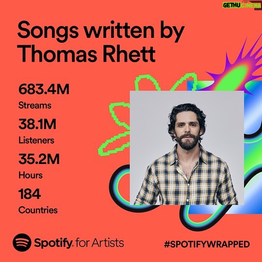 Thomas Rhett Instagram - thank you thank you thank you #spotifywrapped @spotify