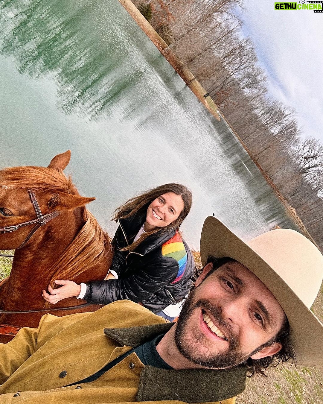 Thomas Rhett - 184.7K Likes - Man I love these slow days at the farm. Life is moving at Mach 10, but when we get to be at the farm with the horses time slows down a little. Thank ya Lord for the gift of a slow day