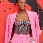 Thuso Mbedu Instagram - The rain couldn’t hold us! What a beautiful show from @mjthemusical. Congratulations to every single person involved! Outfit courtesy of @thealist.us Bustier by @goodamerican Suit by @farmrio Hollywood Pantages Theatre