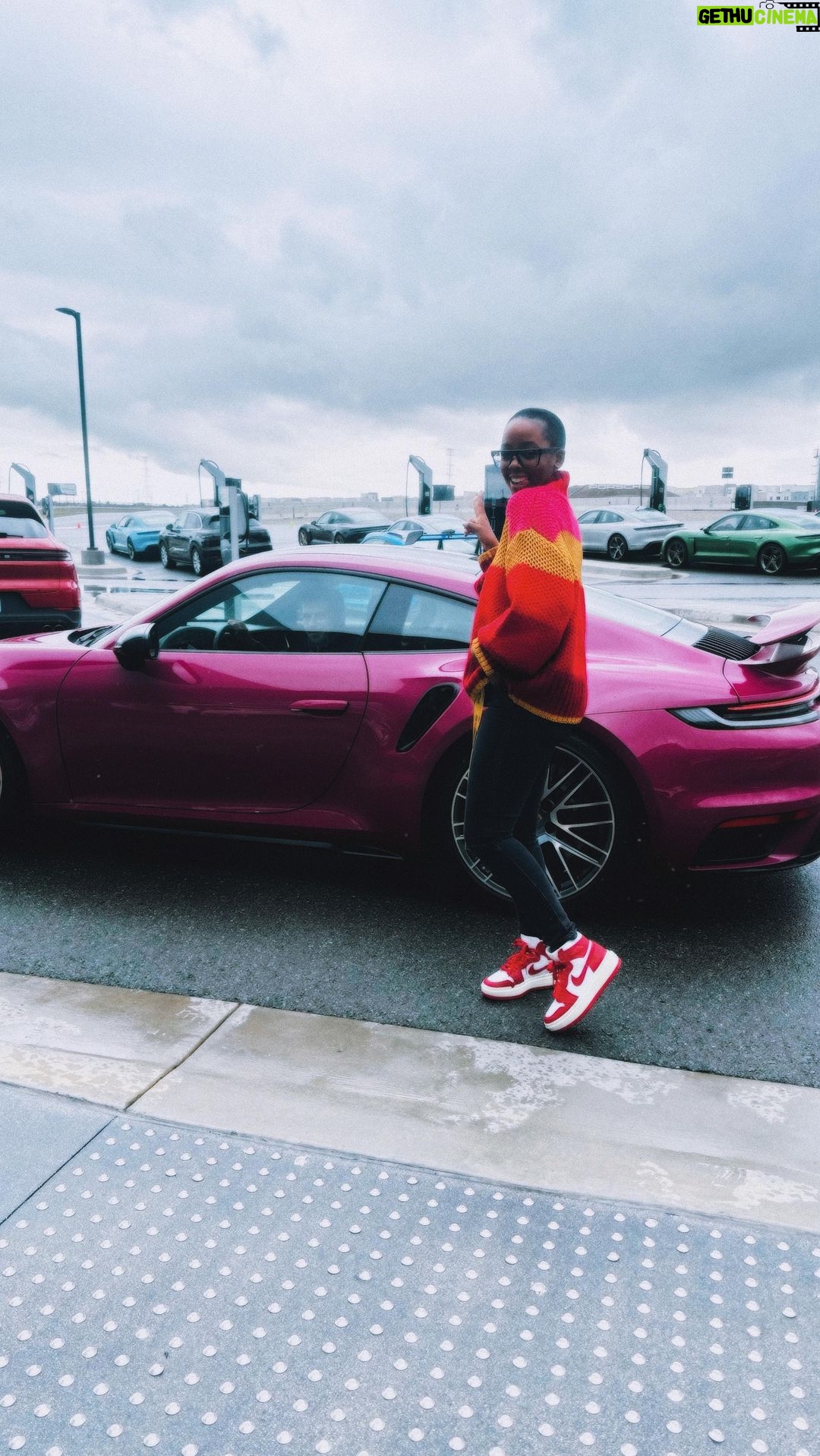 Thuso Mbedu Instagram - Last year we spent Christmas on the Yas Marina Circuit in Abu Dhabi trying out the Porsche Taycan Turbo S 🥹 Yesterday we spent the day at the Porsche Experience Centre Los Angeles where we got to experience the 911 Turbo S. You’d think the on and off rain would be a dampener but it made for the perfect drifting and skid control exercises and being on the Simulator made one forget all about the rain. When I tell you that the minute we left my niece asked me “When are we coming back here?”😂🤣😂 tons of fun for EVERYONE 🤞🏾🥳 Thank you to @pecla and @porscheusa for an amazing time! Everyone was great, as always. I actually got to ride with the same instructor who talked me through my very first drive on the track 🥹🥰 I was VERY happy. Also, the feeling of everyone being excited to meet my family because they’ve met my crusty self a number of times made the experience that much more special😂🤣😂🤣🤣❤️❤️❤️ y’all know I’ll be back! 😉 If you ever find yourself in LA, this is one those experiences you MUST get🤞🏾 Porsche Experience Center Los Angeles
