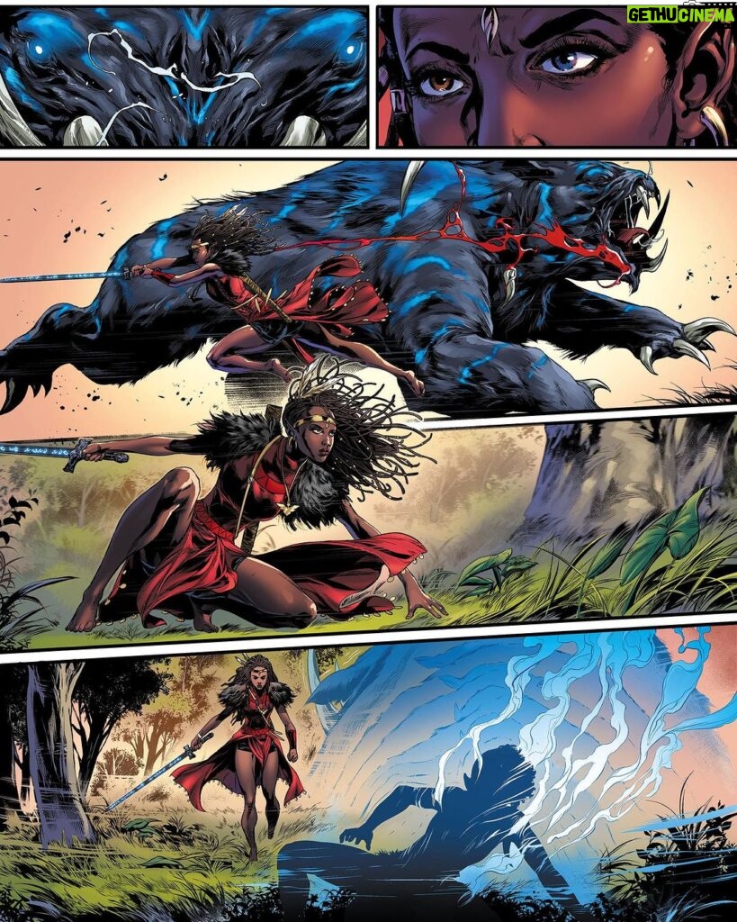Thuso Mbedu Instagram - Here's a sneak peek of Niobe’s badassery that you can look forward to in the NIOBE: She Tribe comic that I'm co-writing with my pals at @strangercomics 😉 Salute to the team: Writers: @thuso.mbedu @sebastian.a.jones Inks: @caananwhiteart Colors: Blond Layouts: @darrellmayart So excited for you to see this come to life!