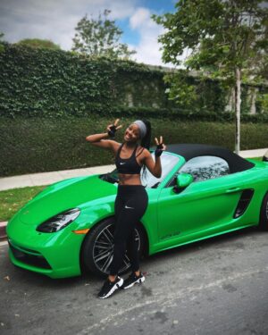 Thuso Mbedu Instagram - Everybody needs someone who will kick their butt then gas them up like @gabrielamclain 😂🤣😂
The number of times she said the Porsche 718 Boxster suits me. I said skrrrrrr I agree 😌

Thank you @porscheusa for the quality time with my new bestie 🏎️💨🍃