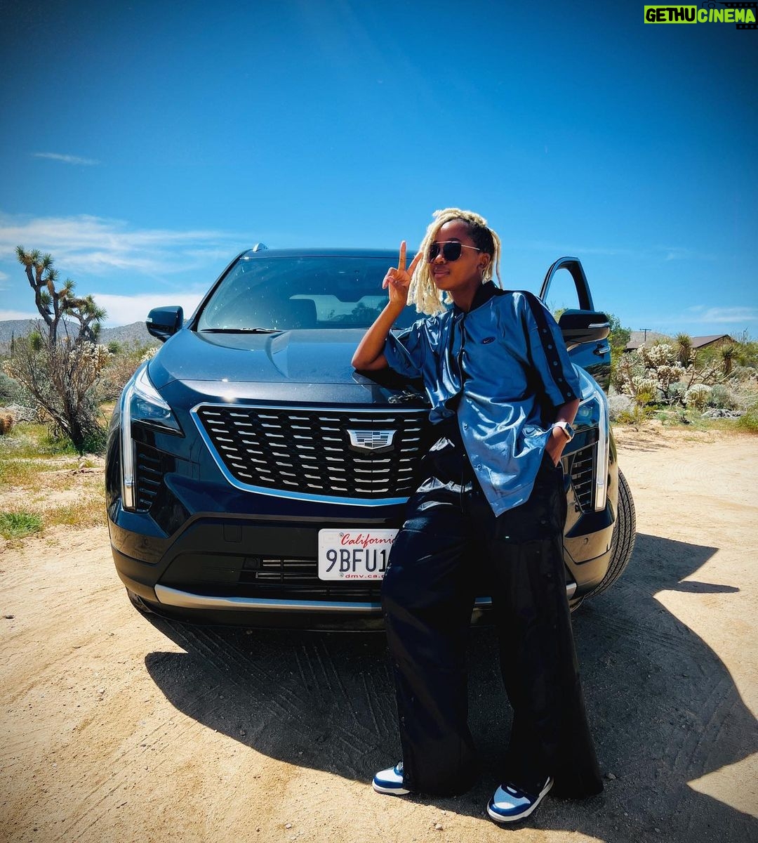 Thuso Mbedu Instagram - I’ve been driving the Cadillac XT4 for a couple of weeks and it’s been tons of fun. (My favorite thing to do when trying to see how a car handles is drive it up and down Sepulveda - between Ventura and just after the Getty Center… or on Mulholland🤪) Anywho! I got to take this baby to Coachella and what I absolutely loved was that it’s such a light drive I legit forgot that I was driving an SUV (it’s the smallest SUV in the Cadillac fleet). Normally when driving long distance in a big car I feel like I’m getting an arm workout and who wants that 😭 but this was an amazing drive. Thanks @cadillac 👏🏾🫶🏾