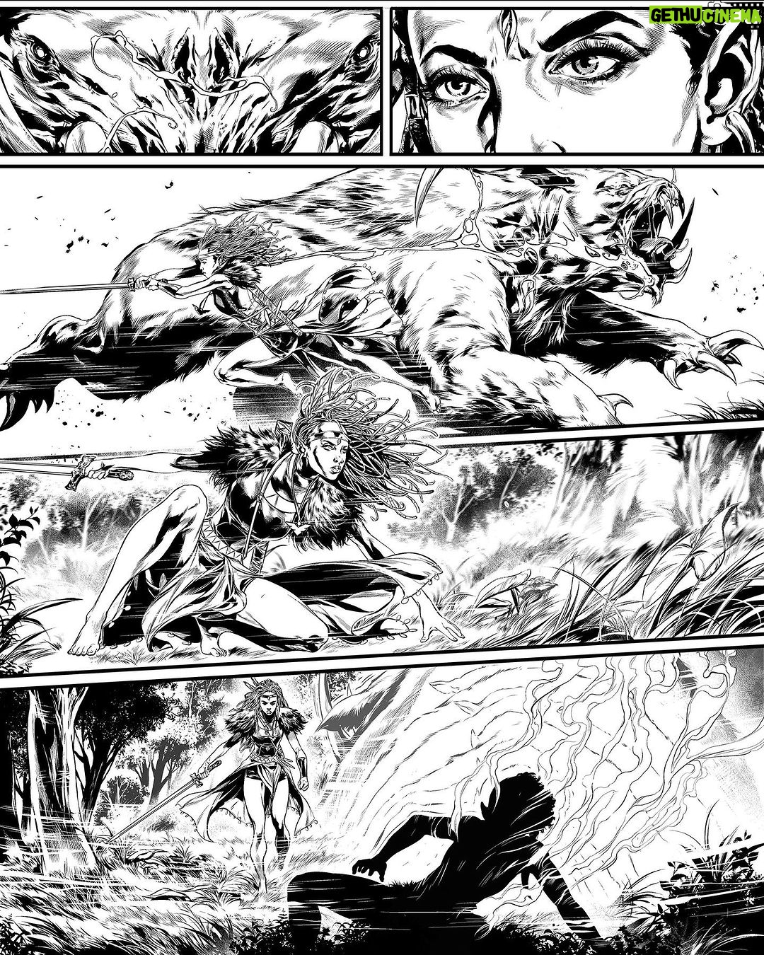 Thuso Mbedu Instagram - Here's a sneak peek of Niobe’s badassery that you can look forward to in the NIOBE: She Tribe comic that I'm co-writing with my pals at @strangercomics 😉 Salute to the team: Writers: @thuso.mbedu @sebastian.a.jones Inks: @caananwhiteart Colors: Blond Layouts: @darrellmayart So excited for you to see this come to life!