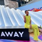 Thuso Mbedu Instagram - Spent the evening with one of my absolute favorite brands @away. OBSESSED! 🥰 But can we also discuss this entire LEWK?! Dressed in @goodamerican courtesy of @thealist Makeup by @rebekahaladdin Hair by @sharifposton