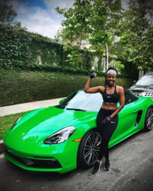 Thuso Mbedu Instagram - Everybody needs someone who will kick their butt then gas them up like @gabrielamclain 😂🤣😂
The number of times she said the Porsche 718 Boxster suits me. I said skrrrrrr I agree 😌

Thank you @porscheusa for the quality time with my new bestie 🏎️💨🍃