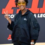 Thuso Mbedu Instagram – A basketball court for a red carpet. Wearing cute sneakers as part of the outfit?! Well, stitch me up and call me Patchy because I’m there like a bear! The @airmovie premiere was tons of fun! The movie is such a beautifully told story. Everyone loved it. Congrats to everyone involved 🫶🏾

Makeup by @makeupbyhendra 
Nike fit courtesy of @nike #RM72