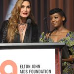 Thuso Mbedu Instagram - Yesterday I was invited by the @ejaf to be one of the presenters shining a light on the HIV/AIDS crisis. When the invitation came in, accepting and honoring it was a no-brainer for me as I lost a family member to the AIDS virus less than 2 months ago. Yes, leaps and bounds have been made in terms of educating and aiding people living with HIV/AIDS but there’s a lot more that still needs to be done. Keep educating yourself and those around because if you know better, you do better. Thank you to Brooke Shields who was a lovely co-presenter 🫶🏾💜🫶🏾 I was also very happy to be able to wear a South African designer on that carpet. Thank you @hauteafrika