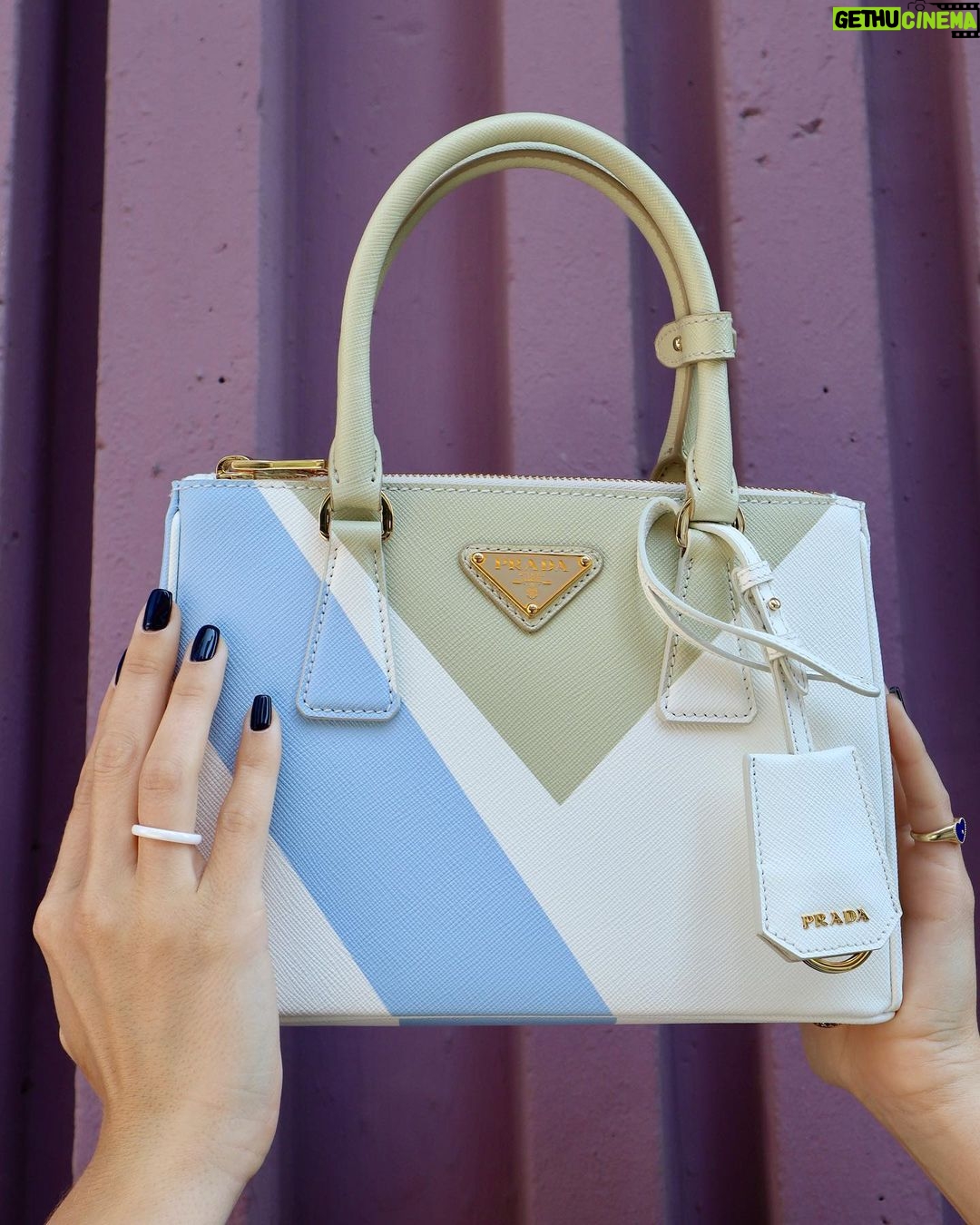 Thylane Blondeau Instagram - Our love is blue and beige and white. Find the color of your love with the new #PradaGalleria @prada Paris, France
