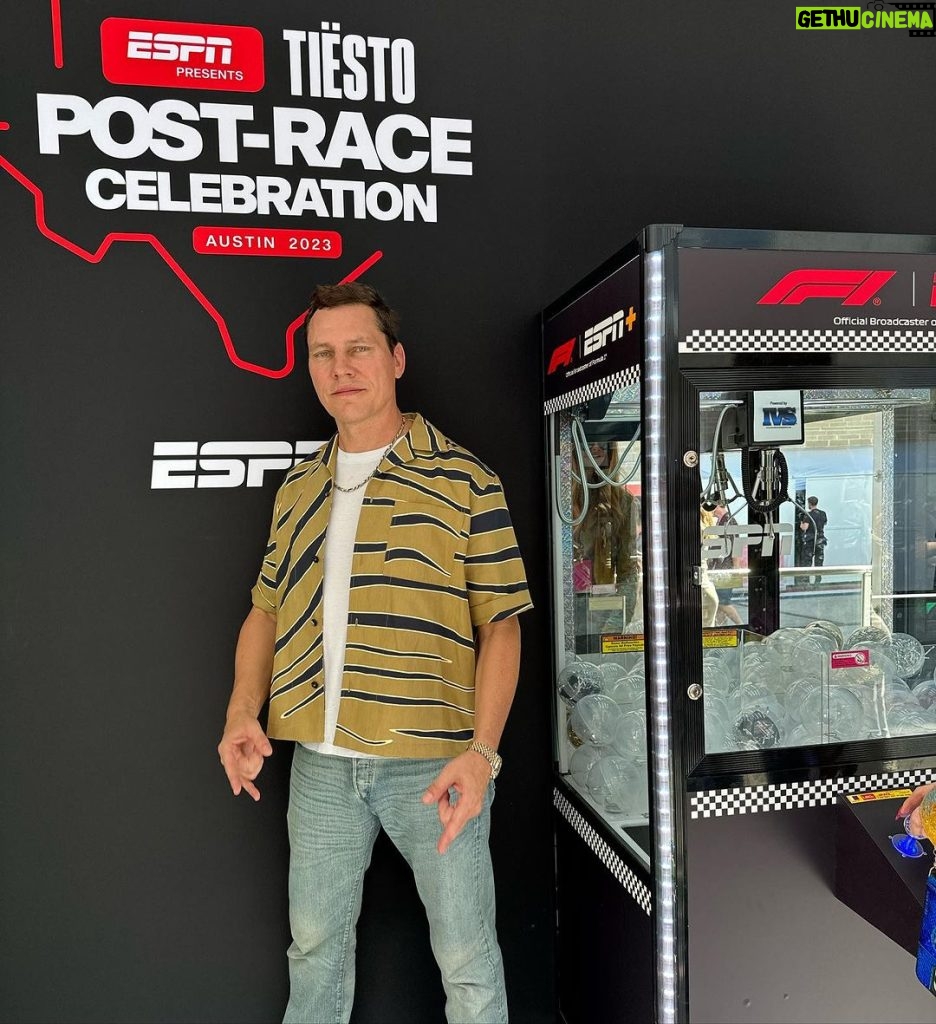 Tiësto Instagram - Excited for the post race celebration! 🎉 Thanks @espn @f1 for having me! Circuit of The Americas