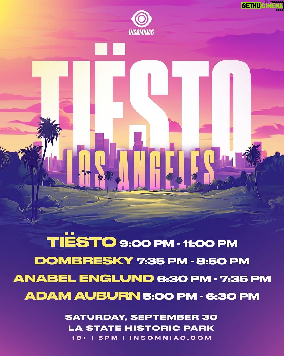 Tiësto Instagram - Can’t wait to party with you all in LA this Saturday !! I’m picking a few of you for VIP access, to say hi backstage and hang before the show and I’ll give you my signed Tiësto racing hat !! Comment and tag your friends, as many times for a greater chance. See you soon !