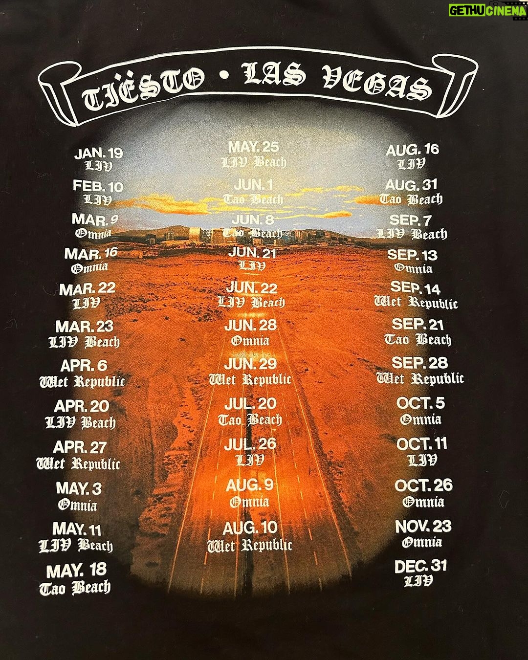 Tiësto Instagram - Which of my Las Vegas dates will I see you at this year ?! Las Vegas, Nevada