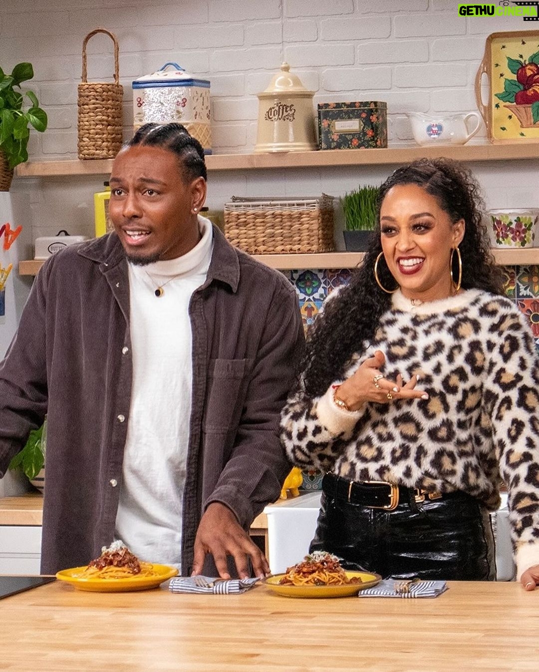 Tia Mowry Instagram - Our facial expressions send me every time 😂 Not Like Mama is a new cooking show, hosted by me and @terrellgrice, where home chefs try to recreate their mom's famous dishes. #NotLikeMama is now streaming on @wearefilmrise!