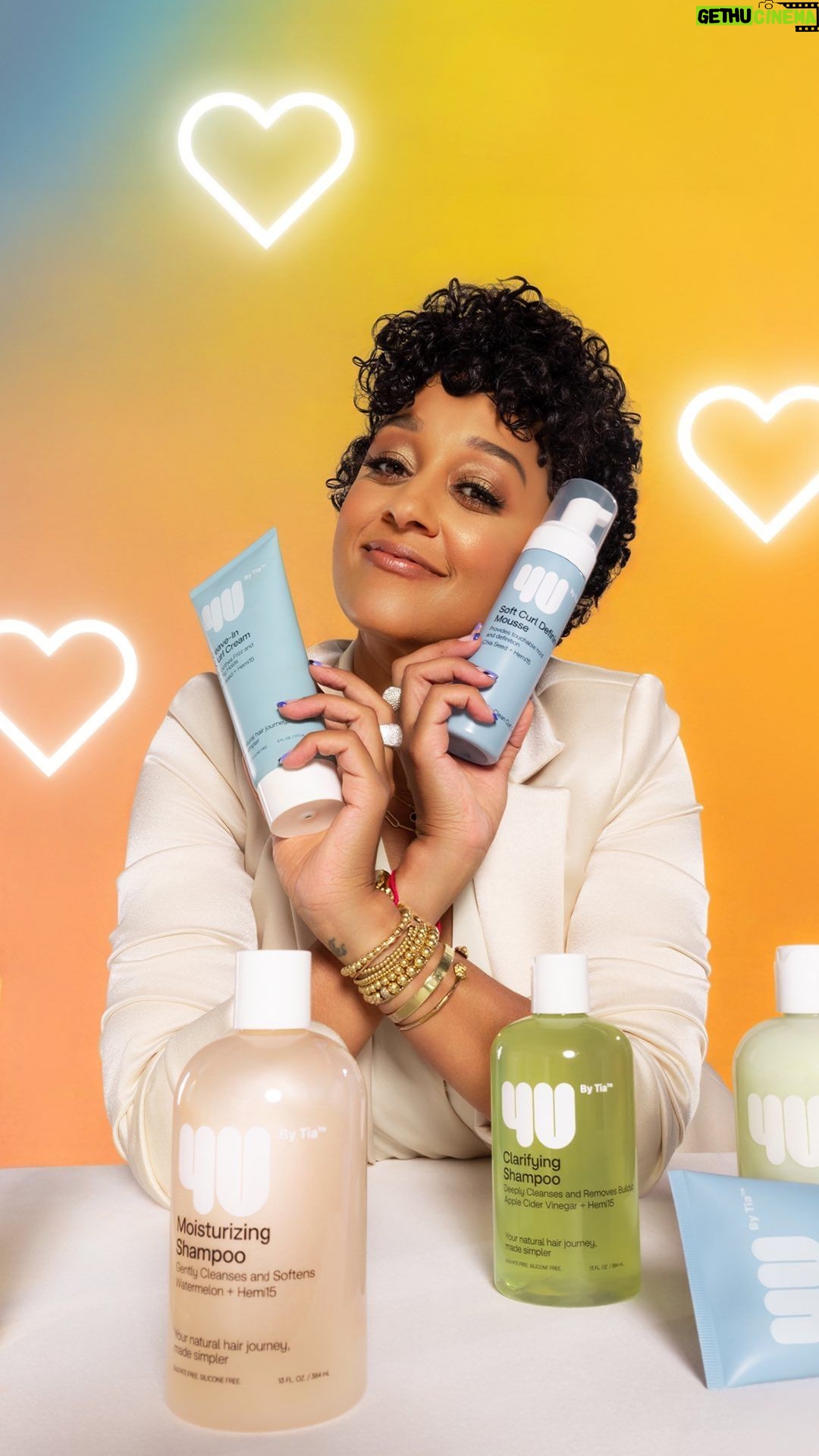 Tia Mowry Instagram - Today marks a double celebration for us! 💕 Not only is it Valentine’s Day, but it’s also 4U’s 1st anniversary! 🥳 It’s been an amazing journey and we’re so grateful for the love and support from you all 💖 Together, we’ve achieved so much in just one year! From launching clean, sustainable products to building a thriving community, every step has brought us closer to our vision. Thank you from the bottom of our hearts. Here’s to many more years of innovation, growth, and fabulous curls! ➰✨